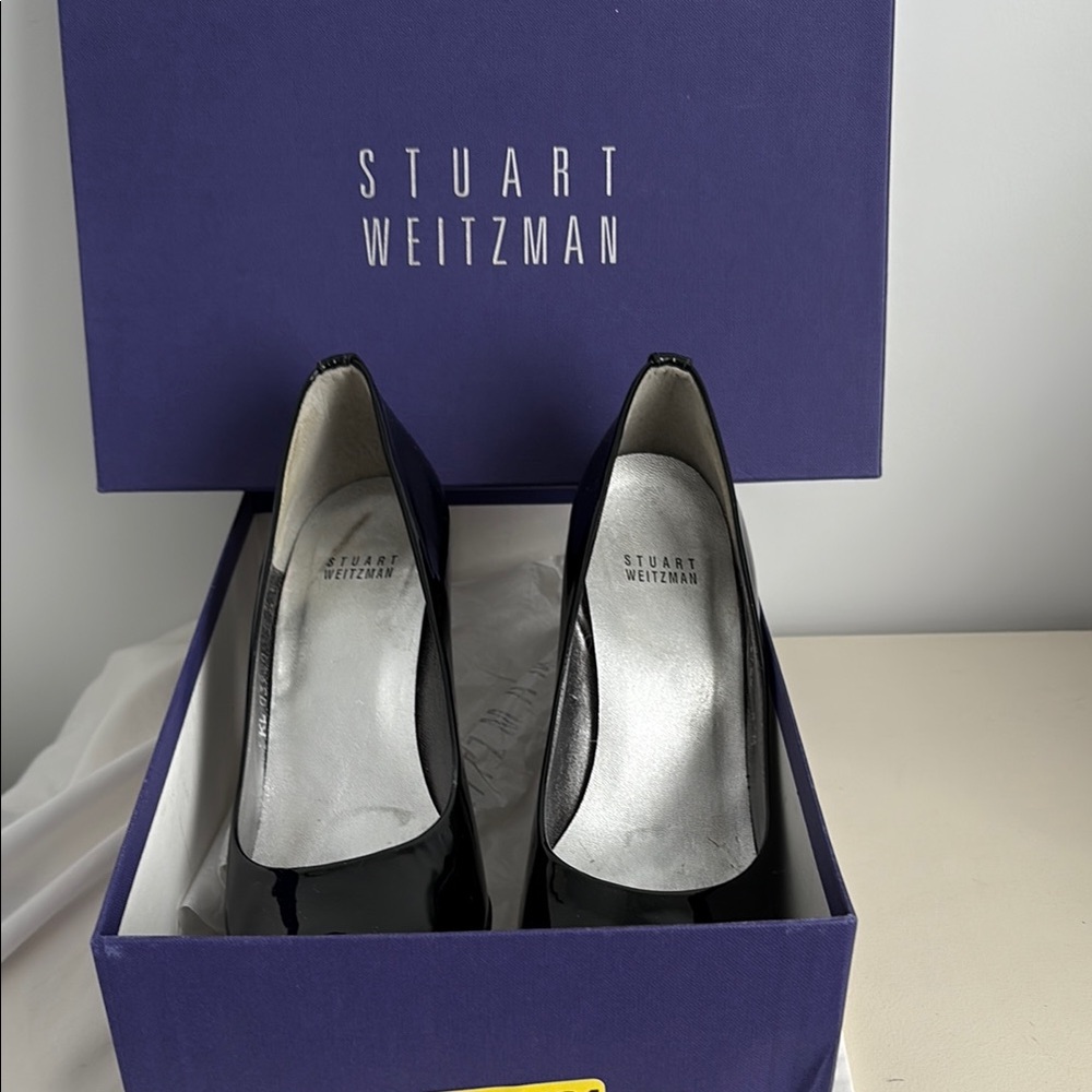 Stuart Weitzman Glossy Black Heels